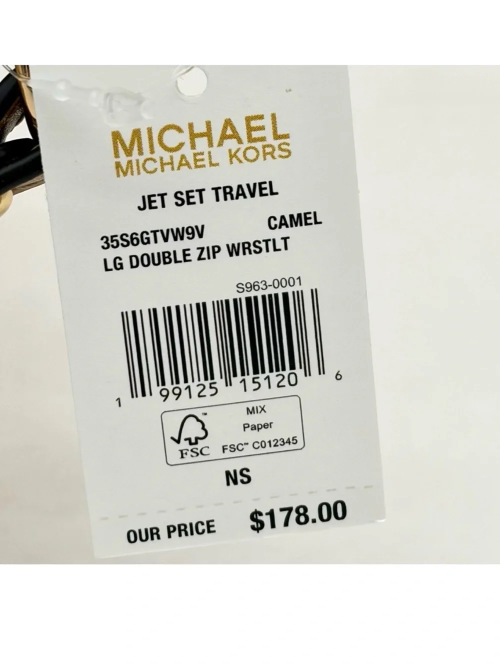 MICHAEL KORS Double Zip Printed Signature Logo Wristlet Wallet